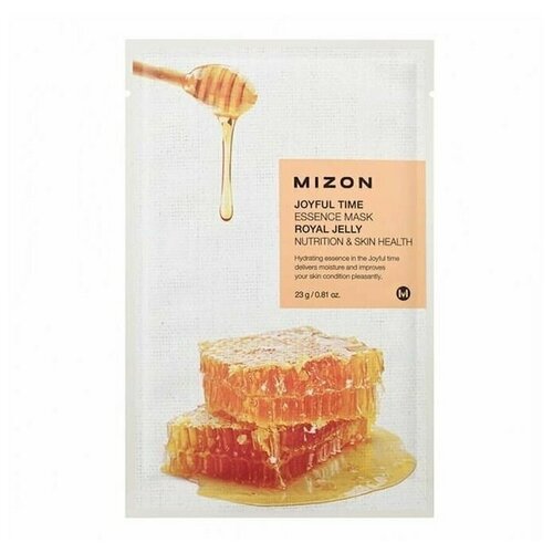 MIZON Joyful Time Essence Mask Royal Jelly Тканевая маска для лица с экстрактом маточного молочка 23г тканевая маска для лица с экстрактом маточного молочка joyful time essence mask royal jelly 23г