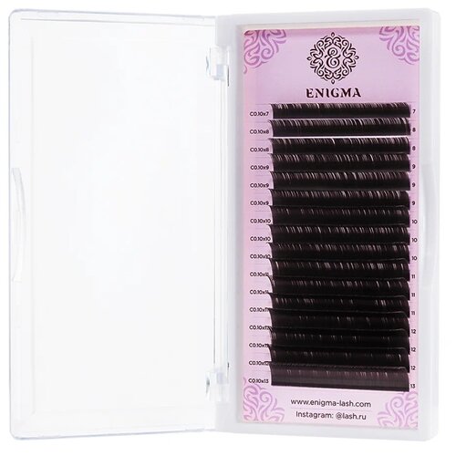 Купить Enigma Ресницы для наращивания цвет Мокка D/0, 10/13mm отдельные длины (16 линий) / Ресницы для наращивания Энигма, коричневый