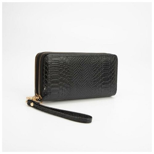 фото Кошелёк женский, 2 отдела на молниях, цвет чёрный нет бренда
