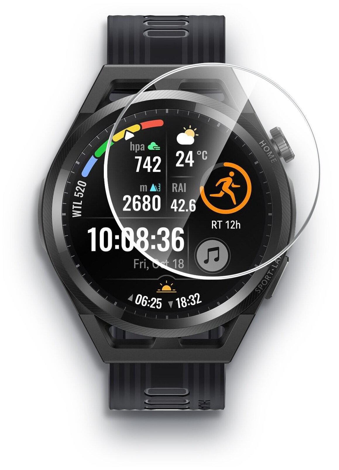 Гидрогелевая защитная пленка на Huawei Watch GT Runner(Хуавей вотч ДжиТи Раннер)на часы прозрачная силиконовая клеевая основа полноклеевая 2 шт Brozo