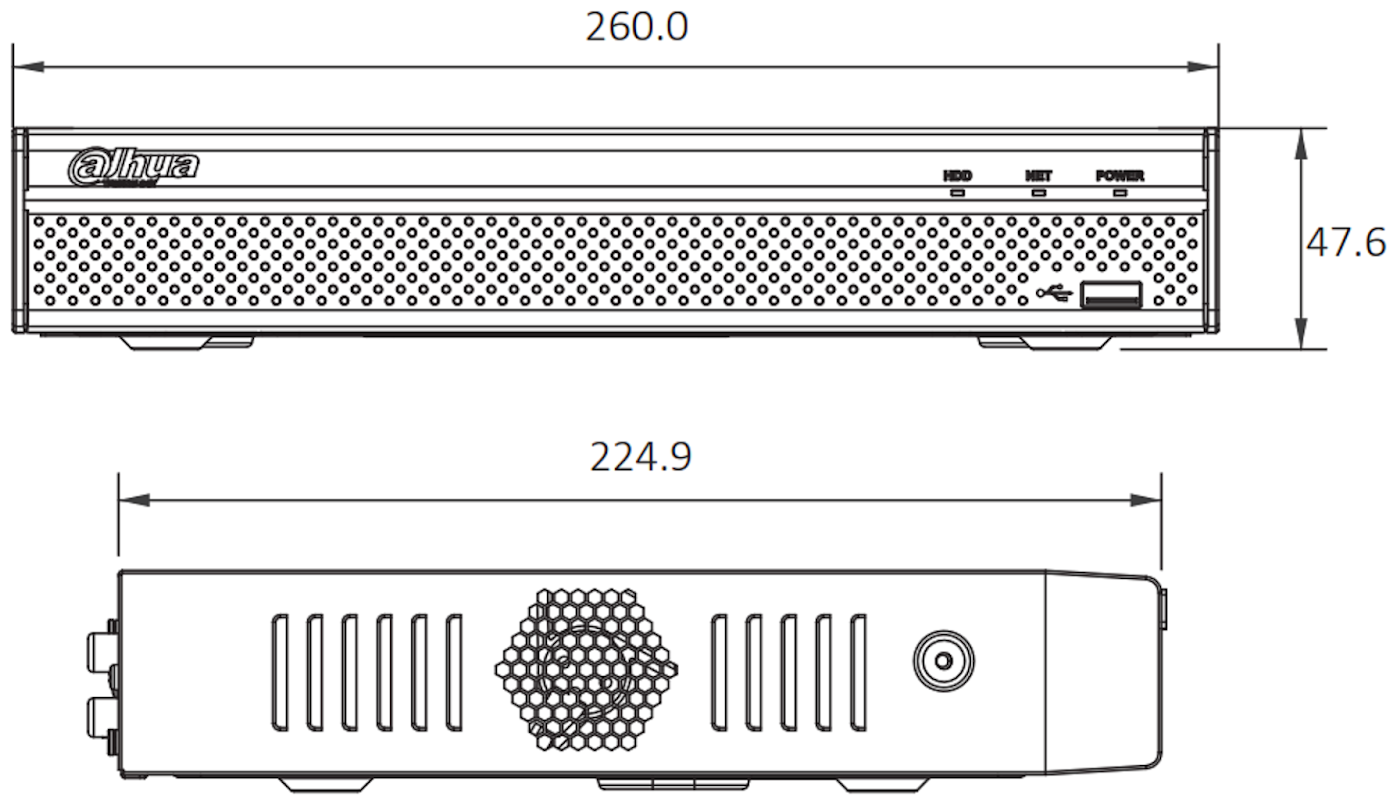 Видеорегистратор DHI-NVR2104HS-P-4KS2 IP 4-х канальный 8Мп c 4 РОЕ портами