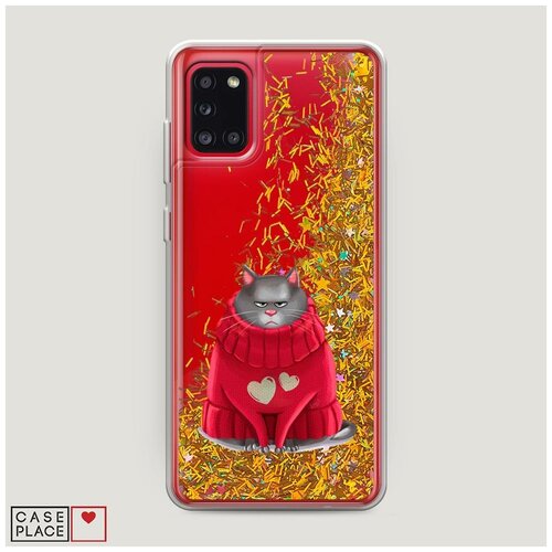 фото Чехол жидкий с блестками samsung galaxy a31 хлоя в свитере case place