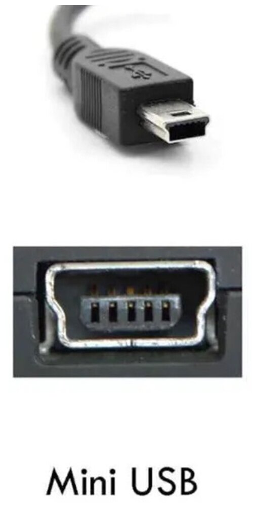 Кабель для подключения периферийных устройств USB A - mini USB B 1 м / 100 см черный провод шнур для зарядки / питание и передача данных / папа - папа