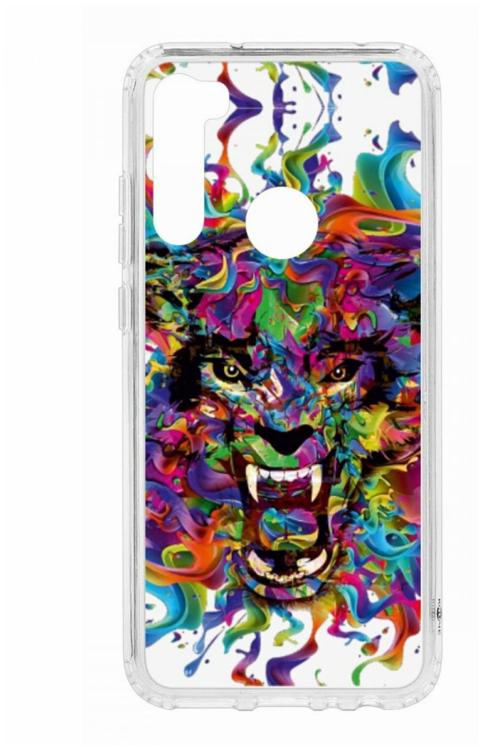 Чехол для Xiaomi Redmi Note 8T Kruche Print Colored beast, противоударная пластиковая накладка с рисунком, силиконовый бампер с принтом и защитой камеры