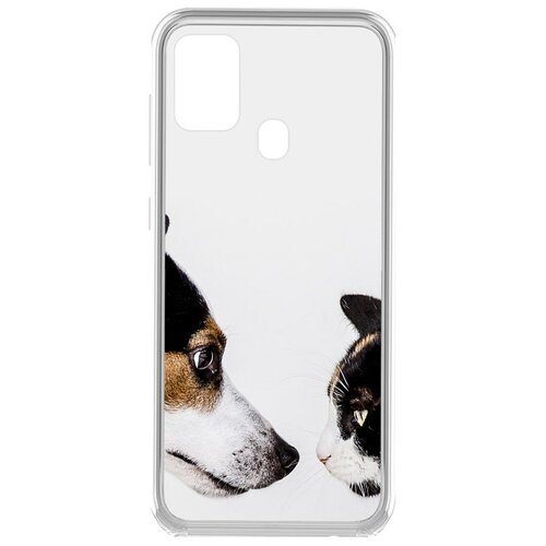 Чехол-накладка Krutoff Clear Case Собаки против кошек для Samsung Galaxy A21s (A217) чехол накладка krutoff clear case собаки против кошек для realme c11 2021