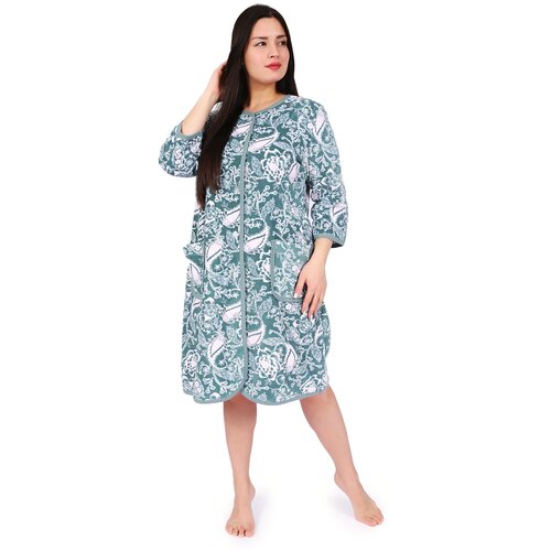 фото Велюровый халат на пуговицах б71пз (60) toontex