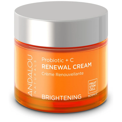 Andalou Naturals Восстанавливающий крем для лица Пробиотики + витамин С Brightening Probiotic + C Renewal Cream, 50 мл осветляющий восстанавливающий крем для лица пробиотики витамин с andalou naturals 50 мл