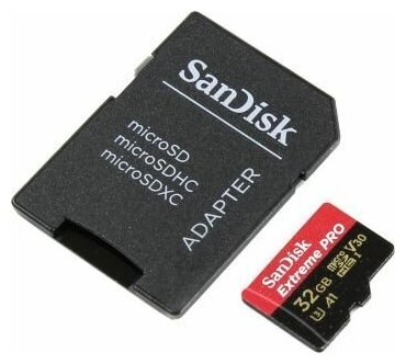 Карта памяти SanDisk microSDHC 32Gb Class10 Extreme + adapter