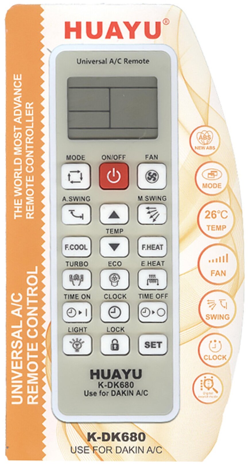 Пульт ДУ Huayu K-DK680 для кондиционера