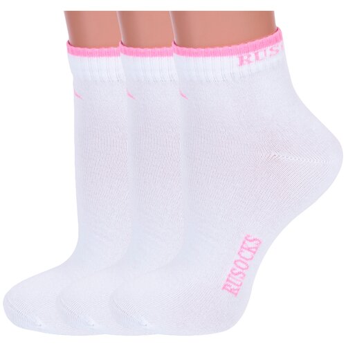 фото Комплект из 3 пар женских носков rusocks (орудьевский трикотаж) белые, размер 23-25