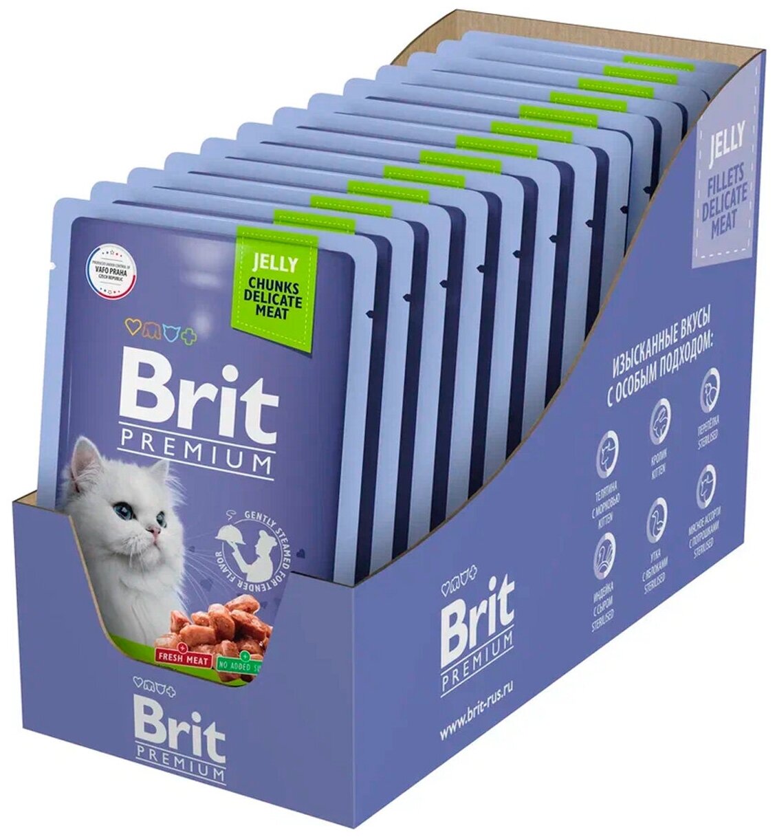 BRIT PREMIUM для взрослых кошек c ягненком в желе (85 гр х 14 шт)