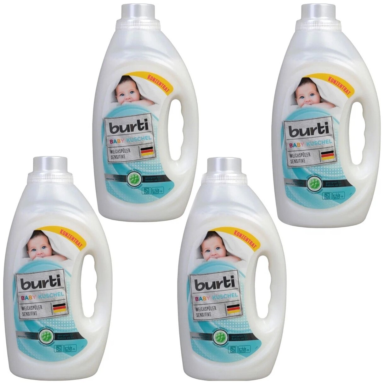 Ополаскиватель Burti Kushel Baby, для детского белья, 1,45 л 4шт