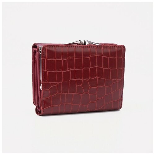 фото Кошелек на кнопке, цвет бордовый gorodok
