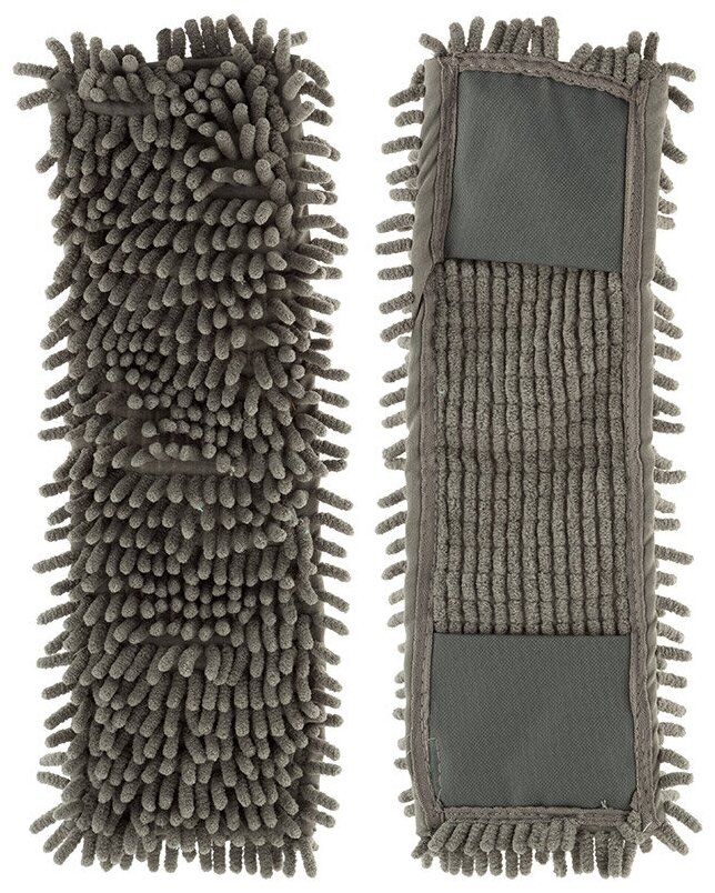 Насадка для швабры из микрофибры MopM4-HС «Лапша» размер 14х44 см с карманами, цвет - Серый