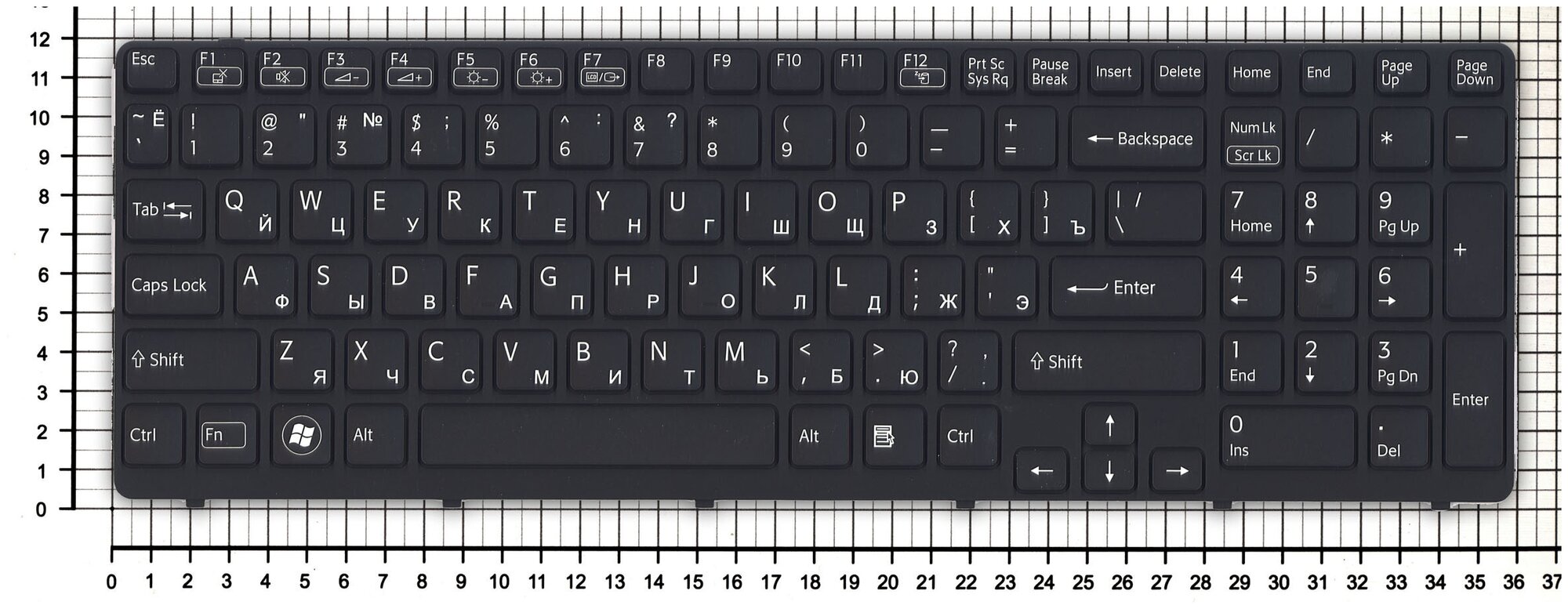 Клавиатура для ноутбука Sony Vaio SVE1511N1RSI черная с подсветкой