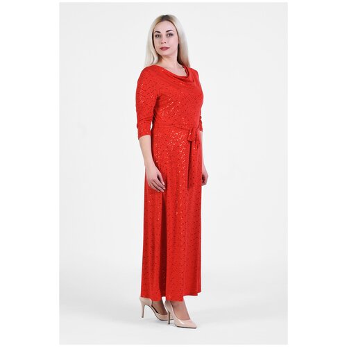 Платье Olsi, вечернее, полуприлегающее, макси, размер 48, красный