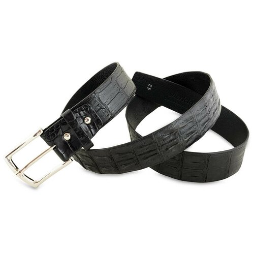 фото Стильный мужской ремень из настоящей кожи сиамского крокодила exotic leather