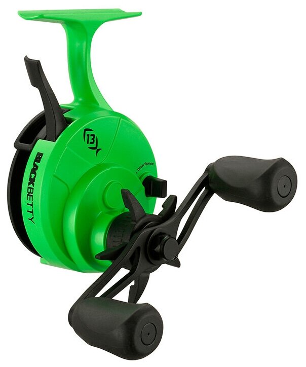 Катушка 13 Fishing Black Betty Freefall Ghost 25:1 Gear Ratio NEW Line Window- Left Hand (Green) BBFFGWRP25-LH