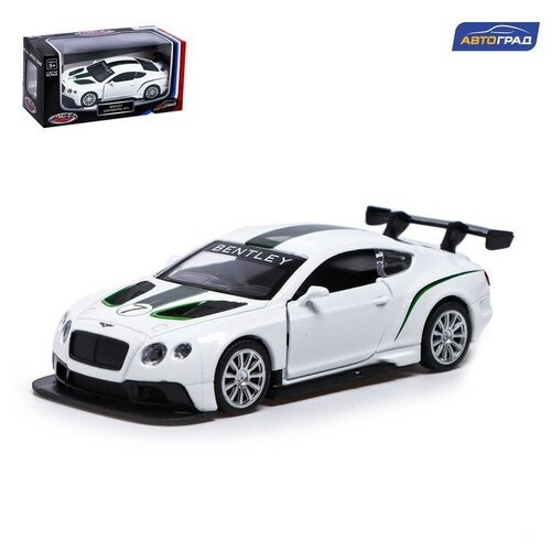 фото Машина металлическая bentley continental gt3, 1:43, инерция, открываются двери, цвет белый автоград