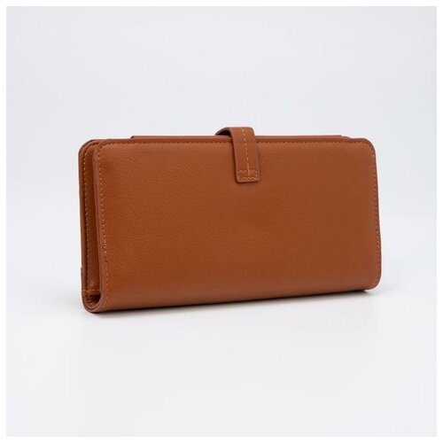 фото Кошелёк женский, 2 отдела на кнопке, цвет горчичный нет бренда