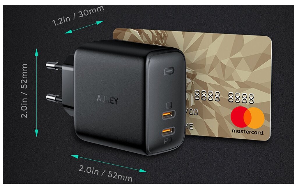 Сетевая зарядка Omnia Duo Aukey - фото №2