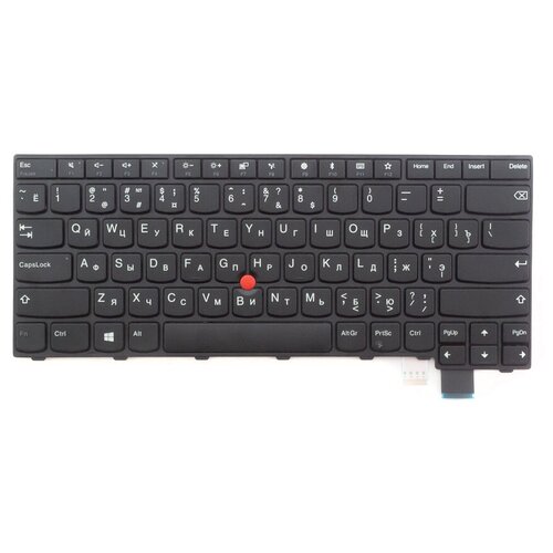 Клавиатура для ноутбука lenovo T470S черная с рамкой со стиком 3030₽