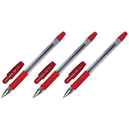 Ручка шариковая PILOT BPS-GP-Fine, 0.7мм красная, 3 шт.