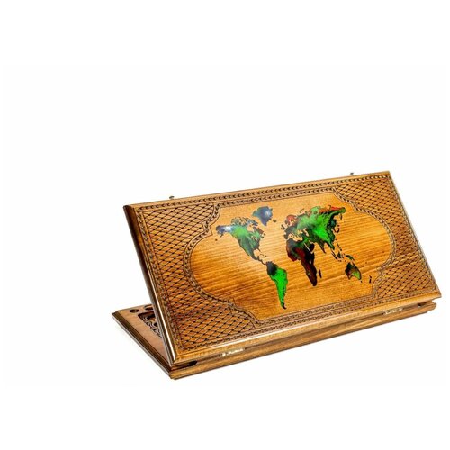 Hrachya Ohanyan. Нарды Карта мира -эпоксид классические. Ручная работа. 60х60см..