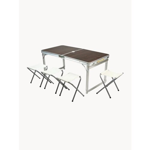 Набор Snaiden стол + 4 стула сверхусиленный, 60x120 см, коричневый