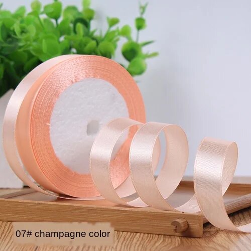МерiLover атласные ленты 6-50 мм 22 м для декорирования Оранжевый, Champagne, 10mm