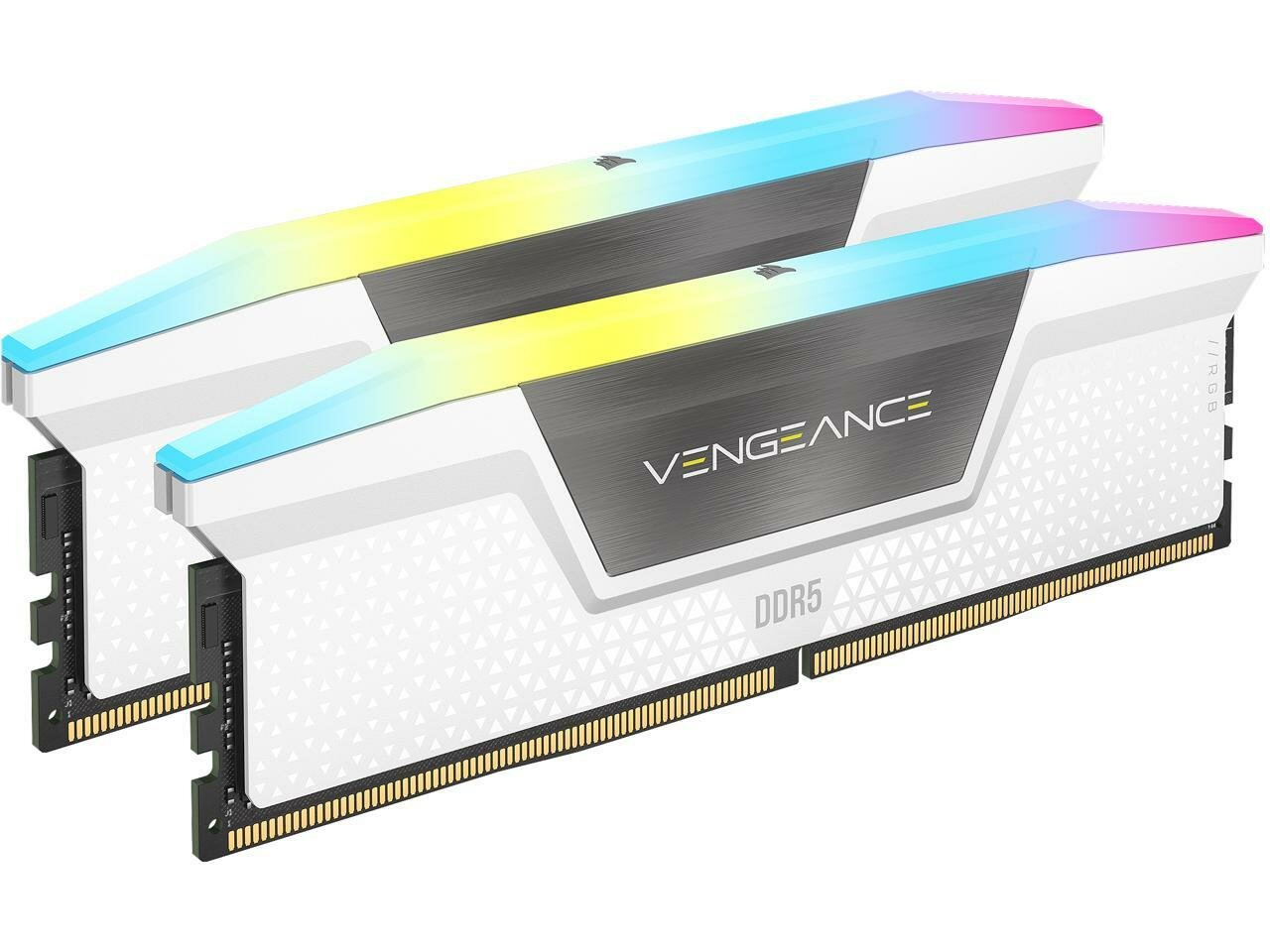 Модуль памяти DIMM 32Gb 2х16Gb DDR5 PC51200 6400MHz Corsair Vengeance RGB White (CMH32GX5M2B6400C32W)