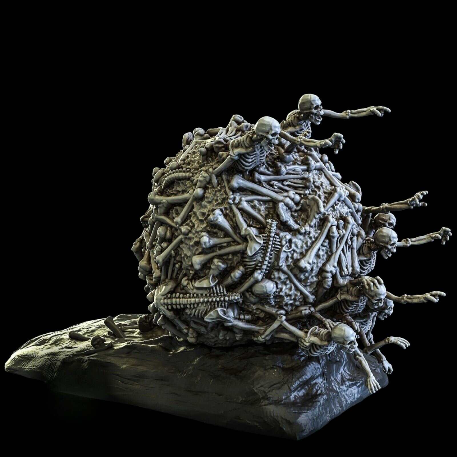 Ловушка-шар из Скелетов, террейн, миниатюра для DnD (ДнД) и других Настольных игр (НРИ, Варгеймов или РПГ), фентези тематика