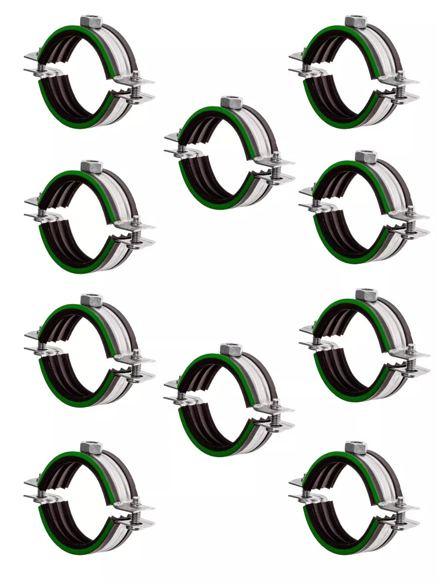 фото Хомут 5шт трубный с гайкой 2" (60-65 мм) М8