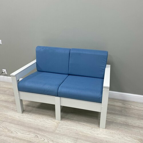 Диван Айдахо New Victoria двухместный каркас белый велюр голубой 10639₽