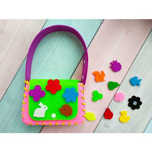 Шнуровка для детей сумочка развивающая игрушка из фетра