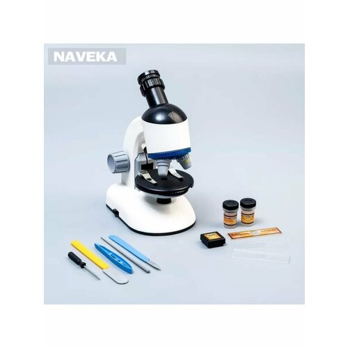 Микроскоп Юный ученый кратность до х1200 белый подсветк 3483₽