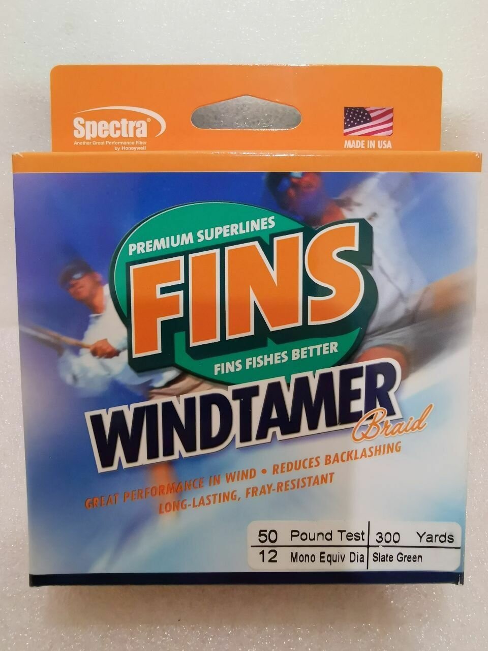 Плетеный шнур для рыбалки FINS Windtamer 50 LB. (0,32 мм,25кг), 300 YDS (270м)