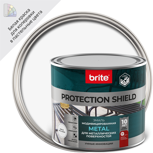 Грунт-эмаль по ржавчине Brite Protect Shield полуматовая цвет белый 075 л 2885₽