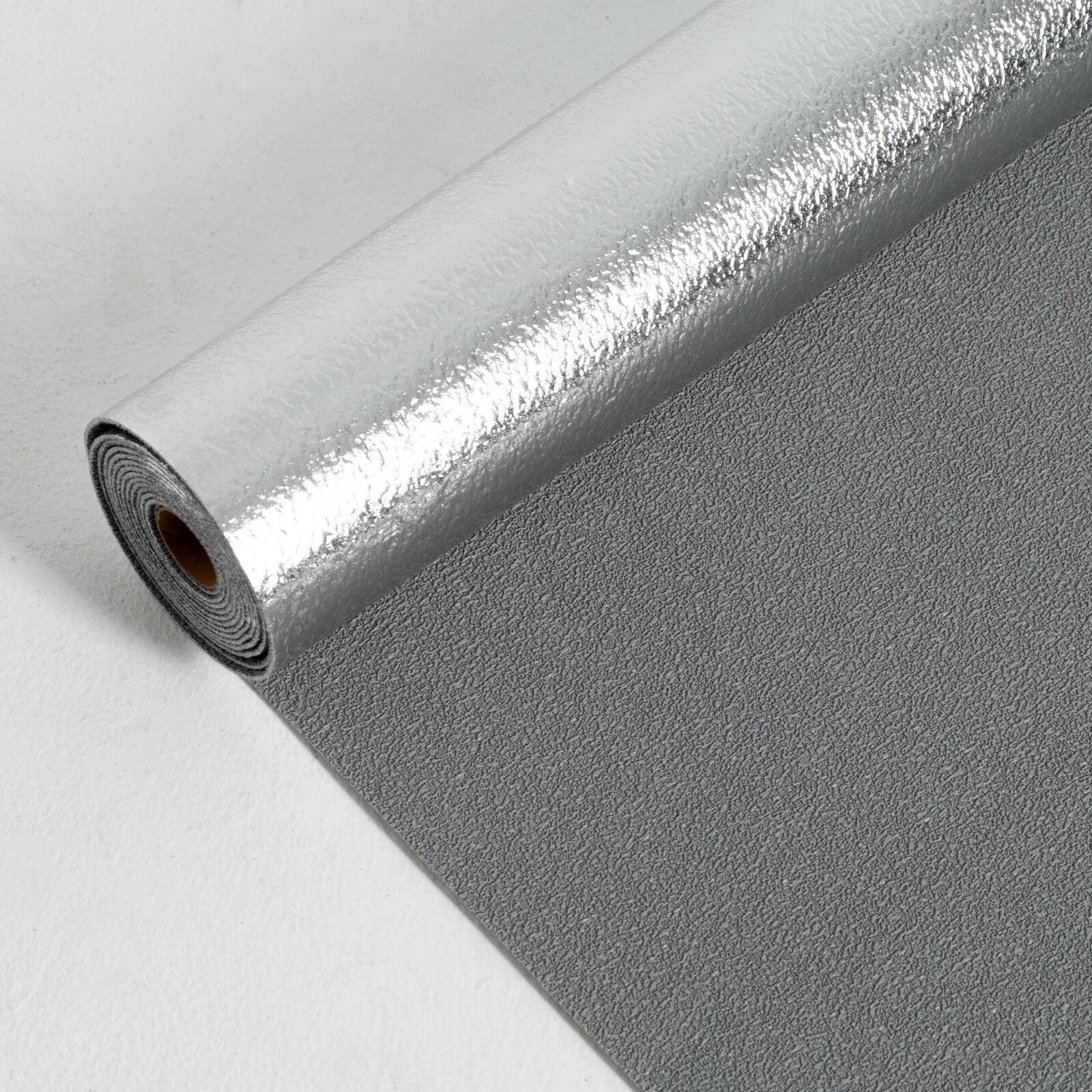 фото Панель ПВХ самоклеящаяся в рулоне серая, 2,8м, 50см, толщ2мм
