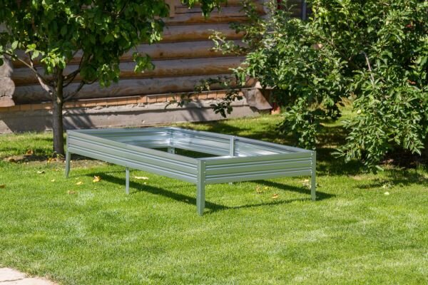 Грядка сребристая оцинкованная Премиум 2 на 1 метров от завода 