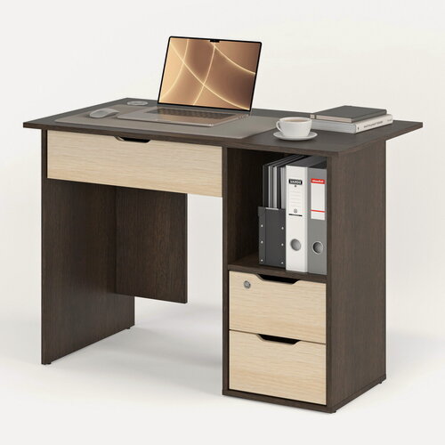 Изображение товара Стол письменный БАНГА-62-Я правый Венге - Дуб молочный