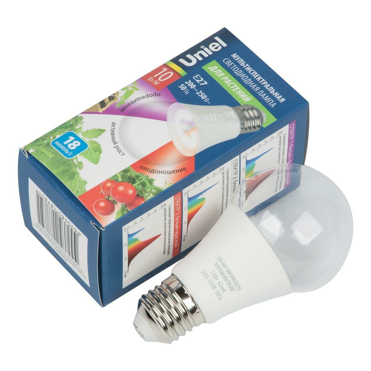Uniel Лампа светодиодная Uniel Multiplant LED-A60-10W/SPM3/E27/CL PLP35WH Multiplant