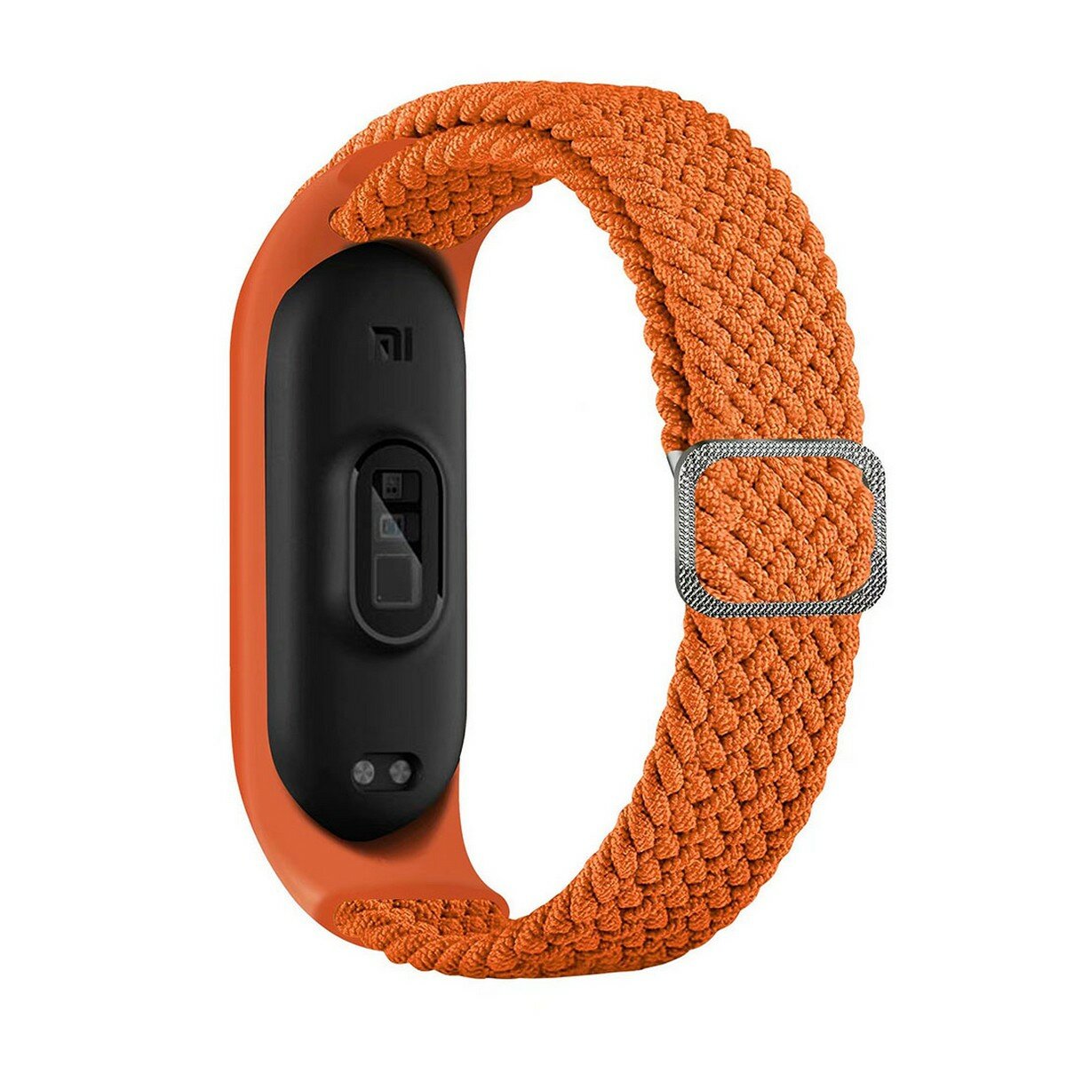Ремешок плетеный нейлоновый для Xiaomi Mi Band 4 / Mi Band 5 / Mi Band 6 / Mi Band 7, 02 оранжевый