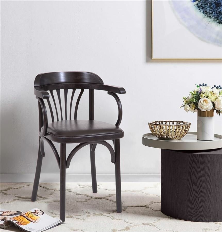 Стул Венский мягкий (венге, экокожа коричневая)