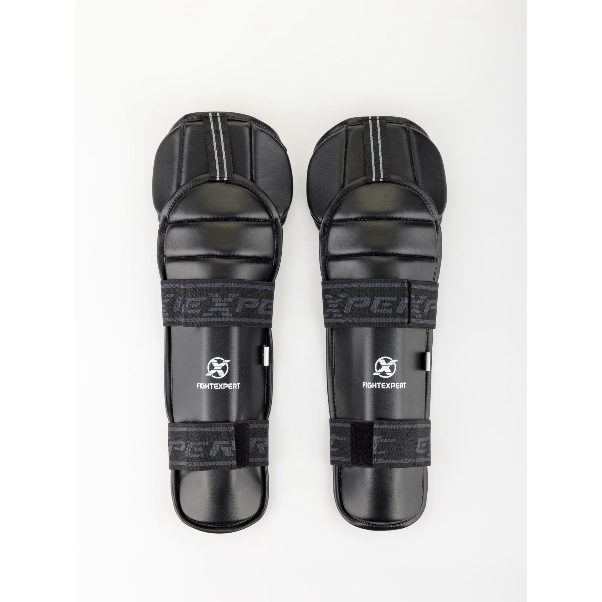 Защита голени и колена FIGHT EXPERT для единоборств черная размер XL