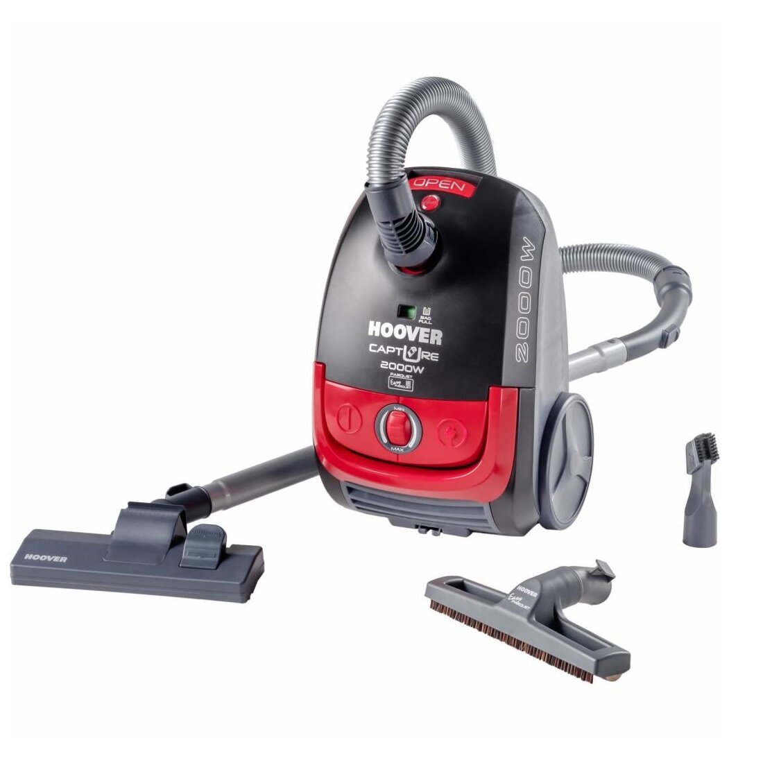 Пылесос Hoover TCP 2010 019 2000Вт красный/черный (мешок, регулировка мощности, шум 82 дБ)