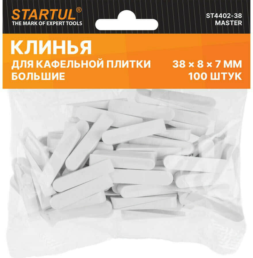 Клин д/каф. плитки большой 38х8х7мм 100шт STARTUL MASTER (ST4402-38)