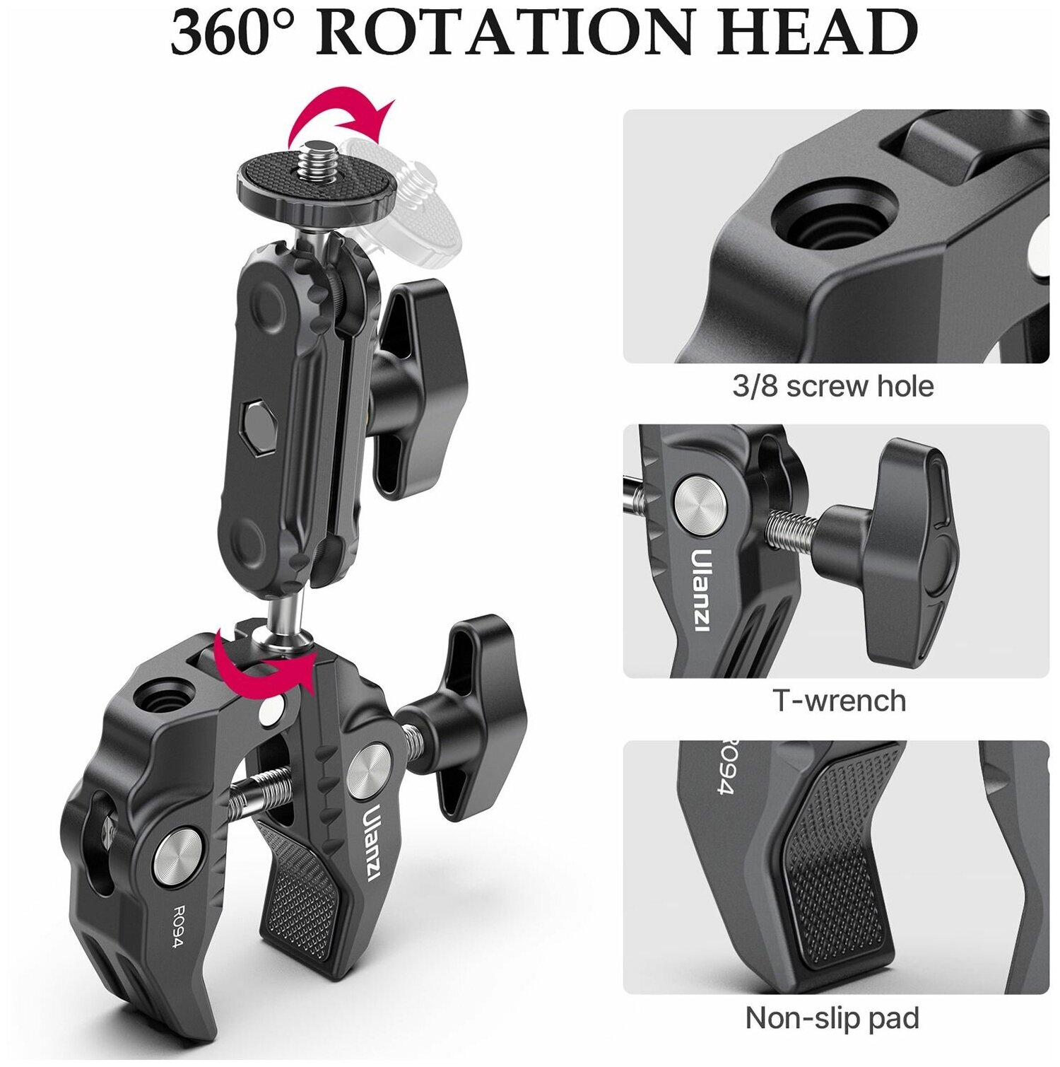 Magic Arm mini Friction+Super Clamp Ulanzi R094 — фото 1