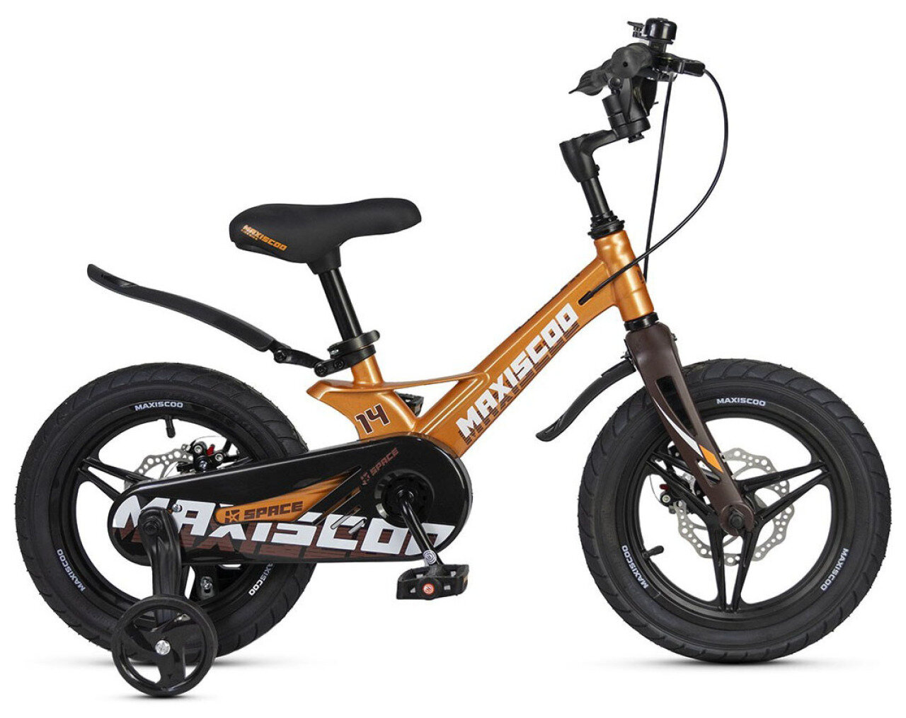 Детский велосипед Maxiscoo Space Deluxe Plus 14' (2025) 14 Оранжевый (90-110 см)