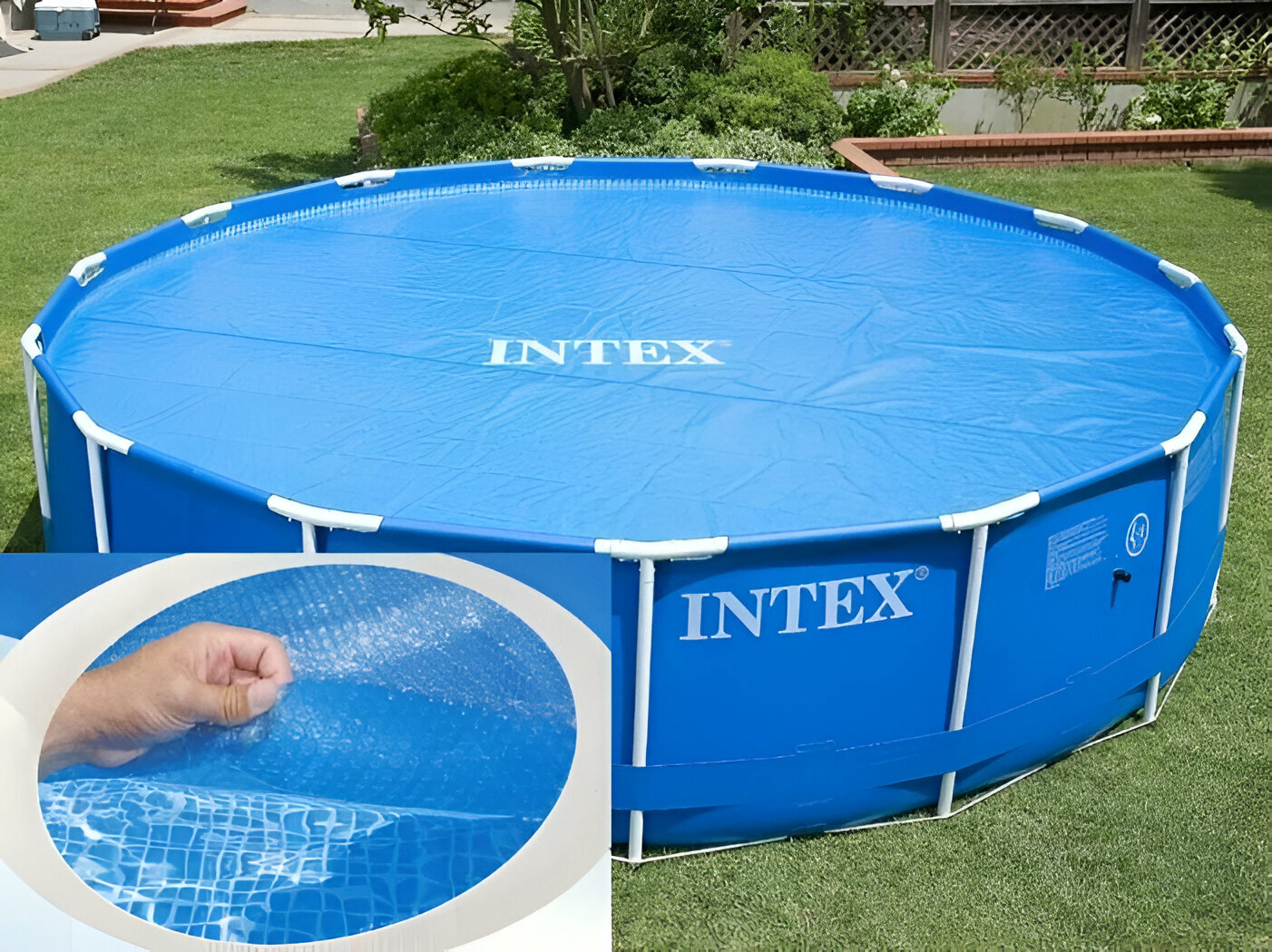 Тент солнечный Intex 28014 для бассейна 488 см, круглый, голубой
